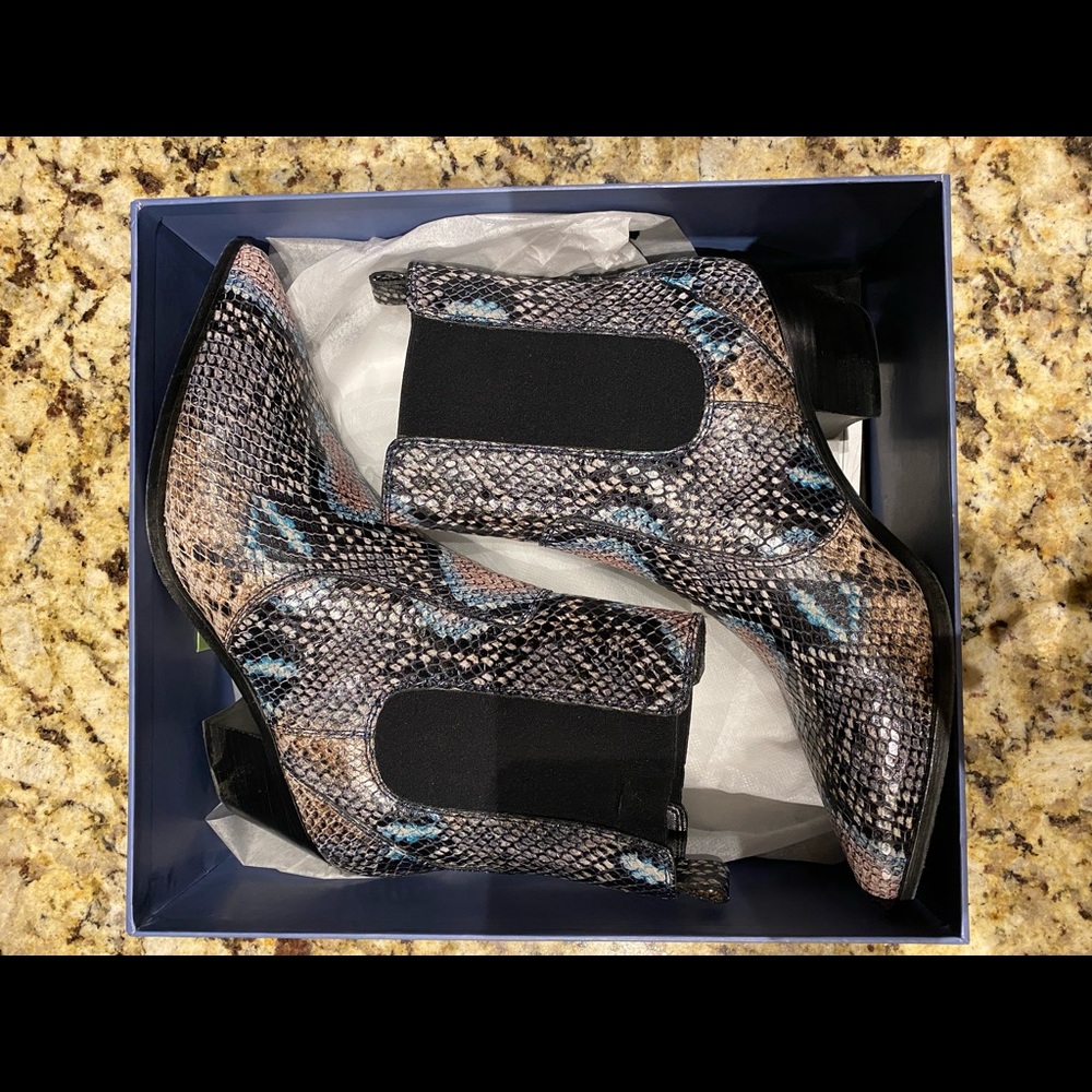 Paige Snakeskin Pattern Ankle Boots